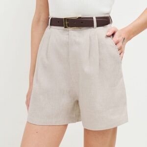 Reformation NWT Mason Linen shorts in Oatmeal